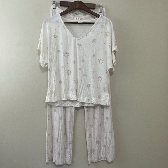 Soma Cool Nights Pajama Set Womens Small Short Sleeve Pants Sleepwear Lounge - Picture 1 of 11